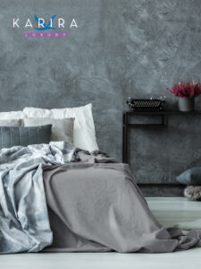 karira luxury steel gray bedroom suite